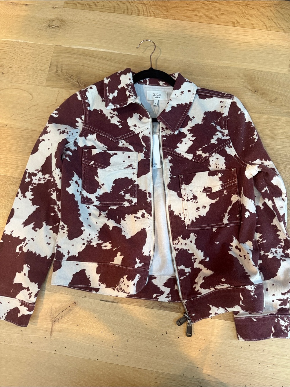 Rails Cow-Print Jean Jacket